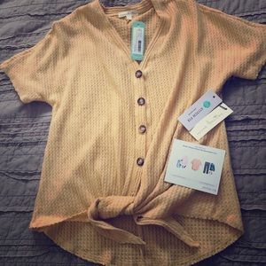 Nine Britton Hollie Button Down Brushed Knit Top